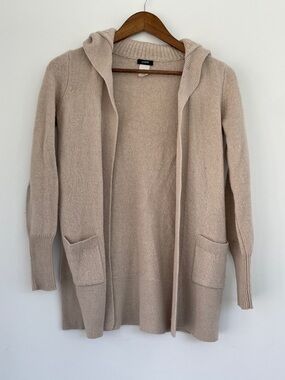 J. Crew Women's Light Beige Chunky Collar Open-Front Cardigan